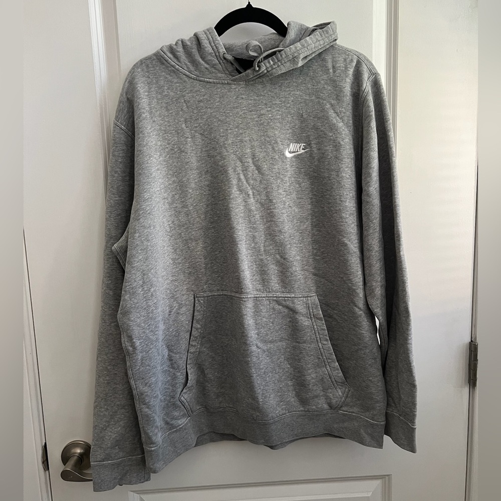 Nike Gray Pullover Hoodie with White Logo